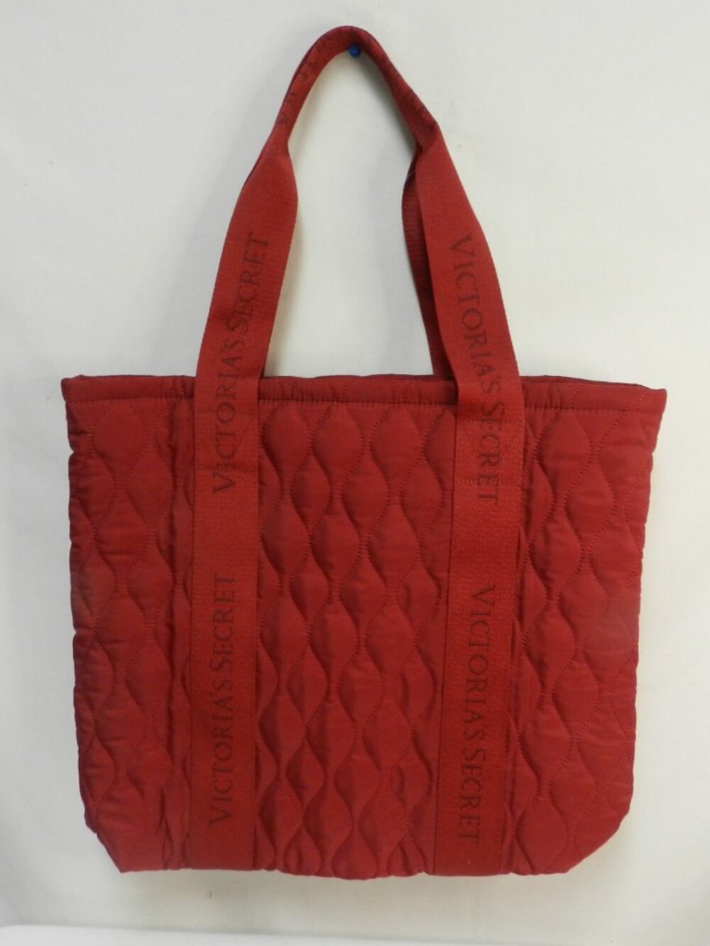 Victoria's Secret Quilted puffer large shoulder tote bag purse Zip red NEW NWT
